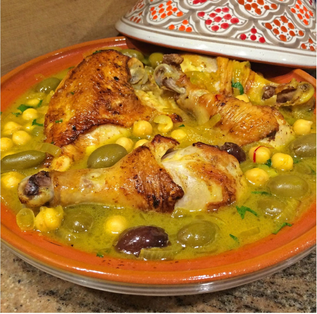 Moroccan Berber Chicken Tajine with Preserved Lemons and Olives